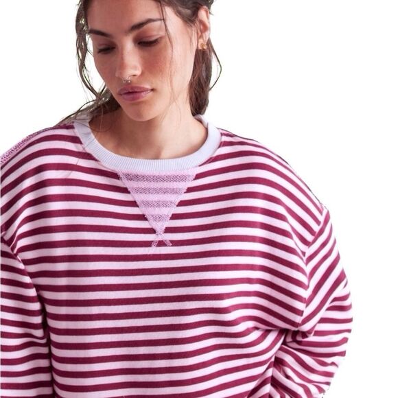 Free People We The Free Classic Striped Crewneck Sweatshirt - Picture 2 of 12